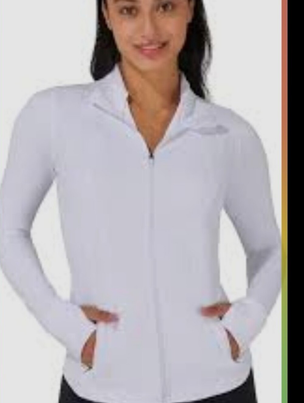 90 Degrees Altitute Reflex White Zip-Front Training Hacket. Large